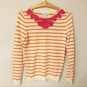Vineyard Vines Coral Striped Sweater